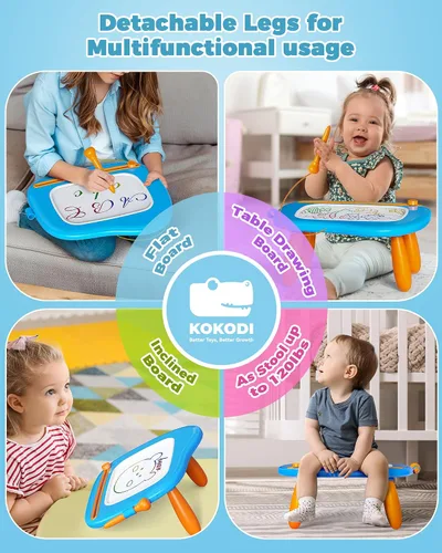 Miniatura 3 de KOKODI Pizarra de Dibujo Magnética, Juguetes para Niñas de 1-2 Años, Gran Pizarra de Garabatos para Aprender y Educar, Juguetes para Bebés y Niños