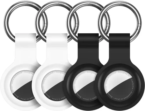 Miniatura 21 de Paquete de 4 llaveros compatibles con AirTag para AirTag de 1ª y 2ª generación, para AirTag de 1ª y 2ª generación, funda para AirTag, rastreador