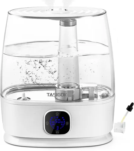 Miniatura 9 de Humidificadores para dormitorio y hogar, humidificador de aire de niebla fría y cálida de 6 L para habitación grande, guardería, 50 horas, fácil