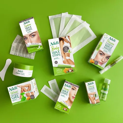 Miniatura 7 de Nad's Tiras de cera facial, depilación facial para mujeres, kit de depilación con 48 tiras de cera facial + 8 toallitas de aceite calmante + polvo