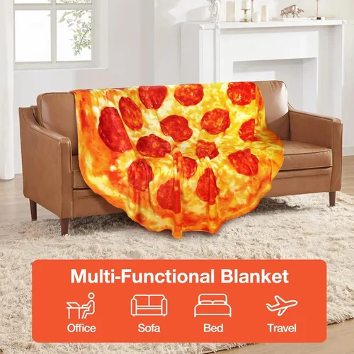 Miniatura 3 de Hommtina Manta de pizza de doble cara, manta gigante de tortilla, regalos divertidos para adultos, adolescentes y niños (60 pulgadas)