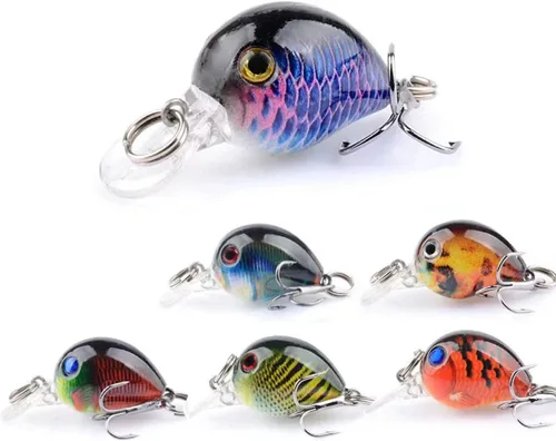 Miniatura 8 de Micro señuelos de pesca, cebos de crankbaits, mini señuelo de pesca Swimbaits Micro Crank Baits Topwater Señuelos para agua dulce y salada, semillas
