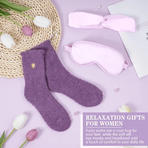 Miniatura 5 de Regalos de cumpleaños para mujeres, cuidado personal, regalos de pronta recuperación, cesta de regalo de spa relajante de lavanda - paquete
