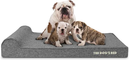 Miniatura 14 de The Dog's Bed - Cama Ortopédica para Perros con Reposacabezas XL Negra de Felpa, Espuma Viscoelástica, Alivio del Dolor para Artritis, Displasia