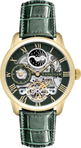 Miniatura 11 de Thomas Earnshaw Reloj automático de esqueleto de doble tiempo para hombre de 1.732 in con pulsera de acero inoxidable sólido ES-8006