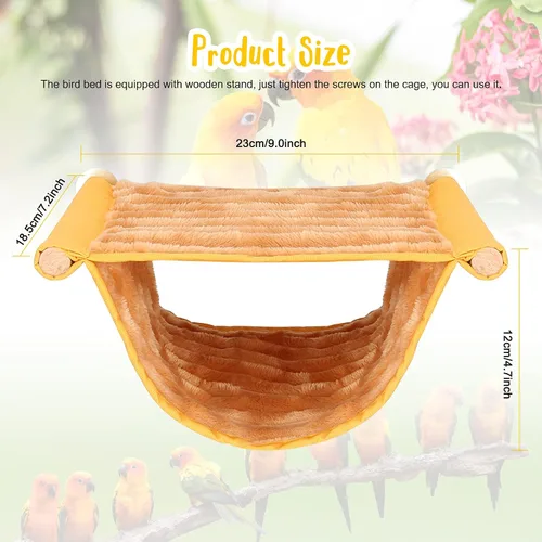 Miniatura 2 de BWOGUE Cama nido hamaca colgante cálida de invierno para pájaros, cabaña para acurrucarse, casa tienda juguete de loro, percha de jaula de pájaros