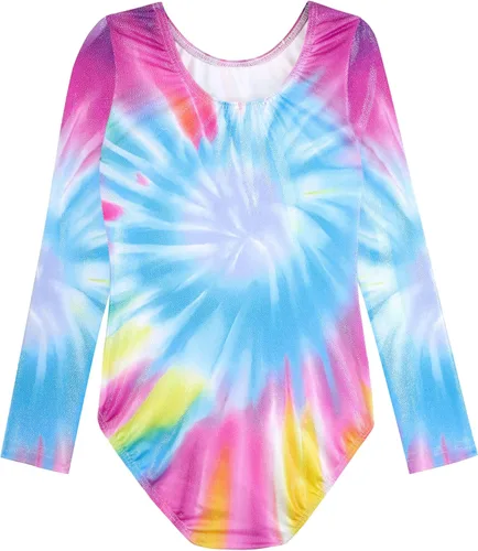 Miniatura 41 de HOZIY - Leotardos de manga larga para niñas, de gimnasia, para niños pequeños, trajes florales de unicornio, galaxia, arco iris, patrón de rayas