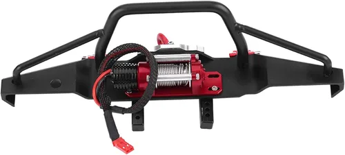 Miniatura 9 de Parachoques RC Crawler, soporte de aluminio duradero con luz LED de cabrestante, pieza de actualización a escala 1/10 para entusiastas de RC