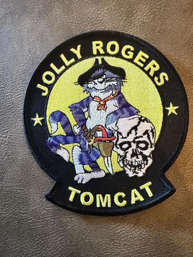 Miniatura 3 de VF-84 Jolly Rogers F-14 Tomcat Patch, 5 pulgadas, azul marino, gancho y bucle, Fighter Heritage, propiedad de veteranos