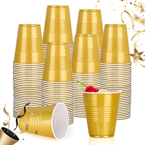 Miniatura 23 de WELLIFE 200 tazas plateadas, vasos de plástico transparente de 9 onzas, copas de vino de plástico desechables, copas de cóctel para fiestas y bodas