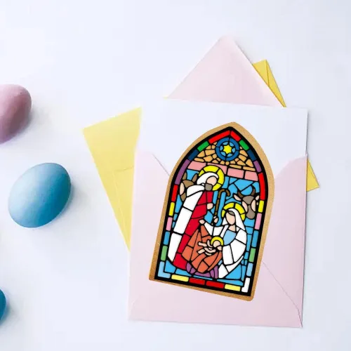 Miniatura 5 de Troqueles de corte cruzado de religión cristiana para ventana de iglesia, troqueles para hacer tarjetas, fondo de cruz de Navidad, troquelado