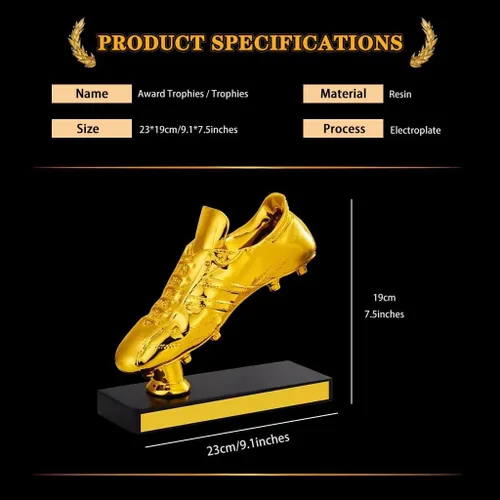 Miniatura 7 de Trofeos de premio Trofeos de Premio Bota de Oro, Premios de Ganadores de Competencia de Fútbol, Recuerdo de resina en forma de zapato