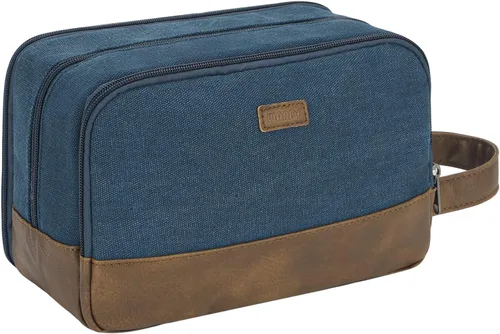 Miniatura 15 de WANDF Bolsa de Aseo de Viaje para Hombres Kit Dopp Grande Bolsa de Aseo y Afeitado Resistente al Agua Bolsa Colgante Accesorios de Viaje para Beige