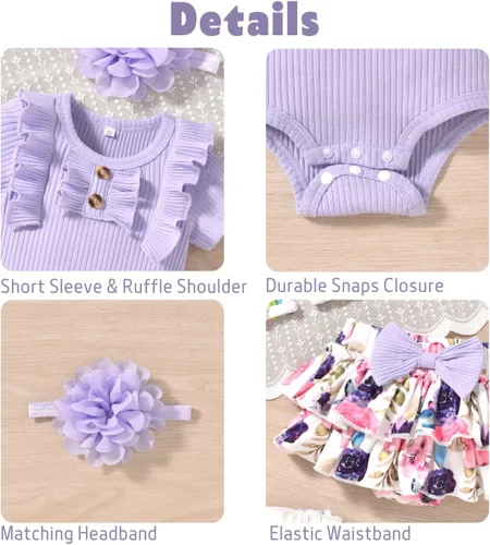 Miniatura 3 de Aalizzwell Traje de verano para bebés recién nacidos