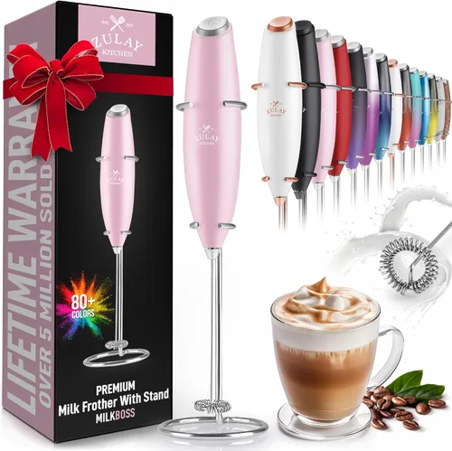 Miniatura 100 de Zulay Kitchen - Batidor eléctrico de mano para café, lattes, capuchinos, matcha y chocolate caliente, mezclador portátil para bebidas, accesorio