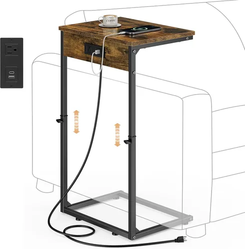Miniatura 17 de Vagusicc C Shaped End Table for Couch, 33.2'' Tall C Table Adjustable Height Side Table, Small Side Table for Small Spaces, Couch Tables that Slide