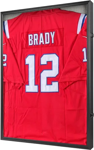 Grintus Vitrina grande con marco de jersey, caja de sombra de jersey con protección UV, acrílico y colgador para béisbol, baloncesto, fútbol,