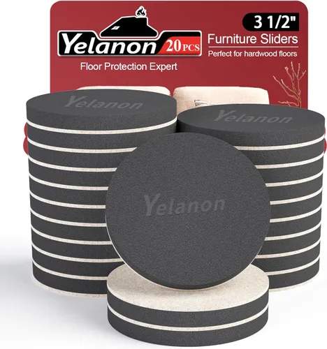 Miniatura 9 de Yelanon Deslizadores de muebles de fieltro, 8 piezas de 4 3/4 pulgadas deslizadores de muebles para alfombras, pisos de madera dura, deslizadores