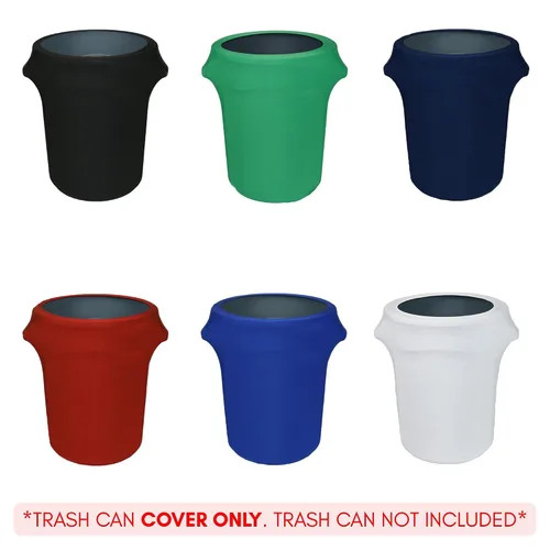 Miniatura 5 de YOUR CHAIR COVERS - Cubierta ajustada elástica de spandex para bote de basura/contenedor de desechos de 32 galones - Blanco