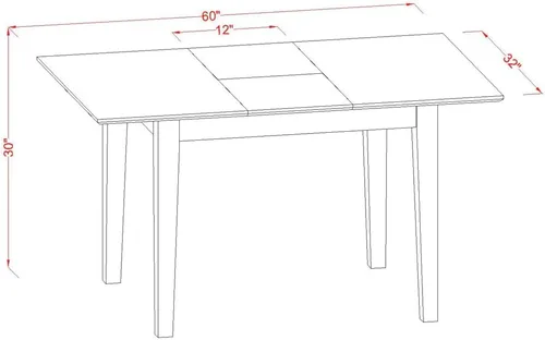 Miniatura 3 de East West Furniture PST-MAH-T Picasso - Mesa de comedor rectangular con hojas de mariposa, 32 x 60 pulgadas, caoba