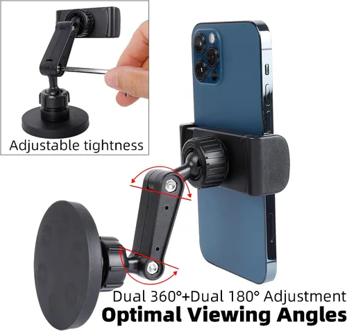Miniatura 3 de Soporte magnético para teléfono de gimnasio, se fija a una superficie de metal, giratorio de 360°, soporte de teléfono magnético resistente