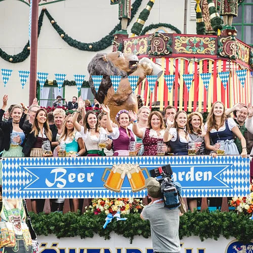 Miniatura 5 de Oktoberfest Bavarian Pennant Banner – Letrero de jardín de cerveza de tela para fiesta de Oktoberfest, suministros de decoración de festivales