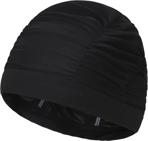 Miniatura 6 de Gorro de natación grande para mujer, de pelo largo, gorro de natación, de nailon elástico de gran tamaño, con pliegues elegantes