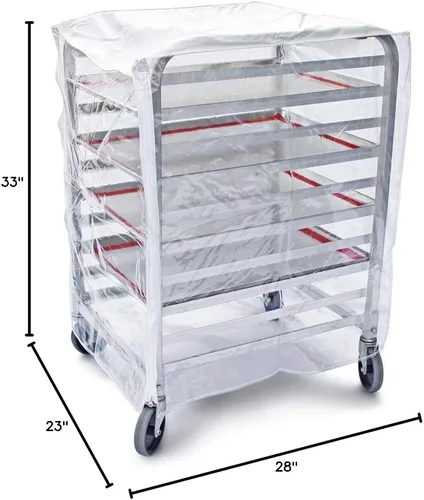Miniatura 7 de New Star Foodservice 36534 Cubierta para Estante de Bandejas de Horno/Bandejas de Pan de Grado Comercial, Plástico, 10 Niveles, 28" L x 23" A x 33