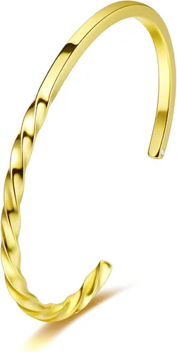 UNY JEWEL La joyería hace una declaración de alambre de cable medio trenzado medio striaght brazalete hace un elegante regalo de Navidad