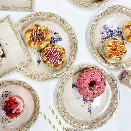 Miniatura 4 de AIBIIN 112 PCS Platos de Fiesta de Princesa, Decoraciones de Cumpleaños de Princesa, Juego de Vajilla de Fiesta de Princesa de Érase Una Vez