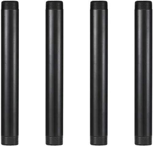 Miniatura 18 de GeilSpace Tubo de metal negro precortado de 1 x 28 pulgadas, acero industrial que se adapta a tubos y accesorios roscados negros estándar de una