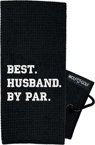 Miniatura 8 de Wolf Golf Towels - Toalla de golf Best Papa by Par - Accesorios de golf para hombre - Regalos de golf para hombres - Toalla de golf divertida