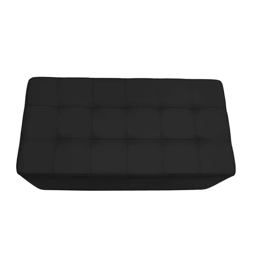 Miniatura 4 de Factory Direct Partners Banco otomano rectangular copetudo con acento bellamente tapizado para el hogar moderno, oficina, biblioteca o área de Negro