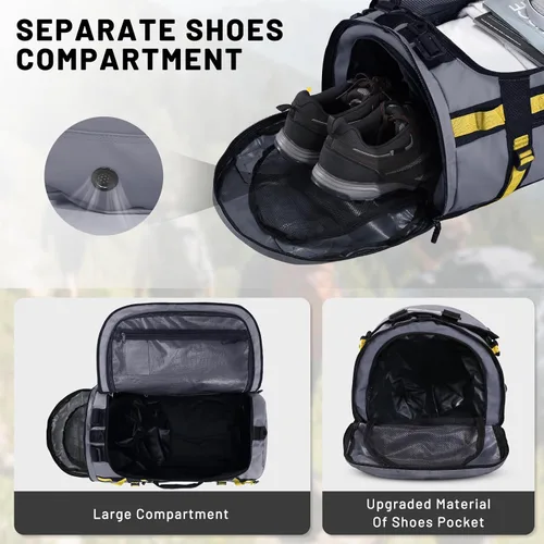 Miniatura 45 de MIER Mochila deportiva grande con compartimento para zapatos, resistente y resistente al agua, azul marino, 45L