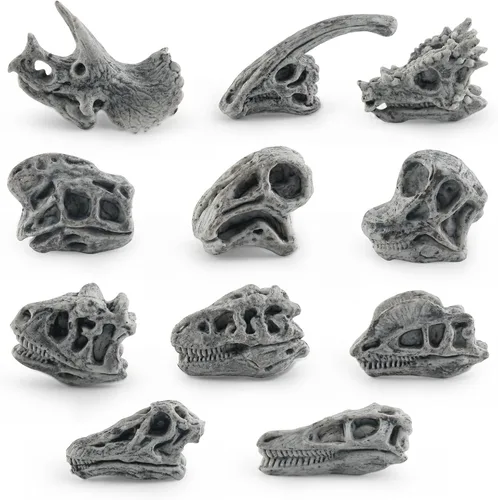Miniatura 8 de LC JoyCre Juego de huesos de animales prehistóricos miniatura realistas para caja de arena, huesos de dinosaurio falsos para niños, juguetes