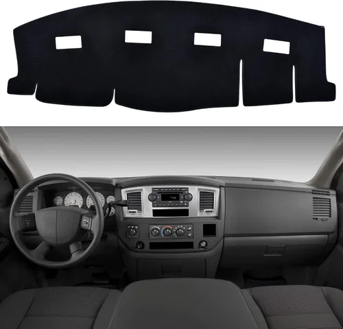 Miniatura 14 de SPEEDWOW Tapete para cubierta de tablero de instrumentos compatible con Ford F150 1997-2003 sin sensor climático/sensor de luz