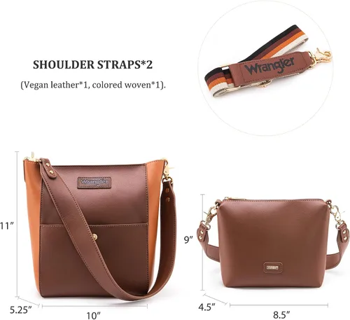 Miniatura 6 de Wrangler Bucket Bag for Women Large Crossbody Bags with Extra Guitar Strap
