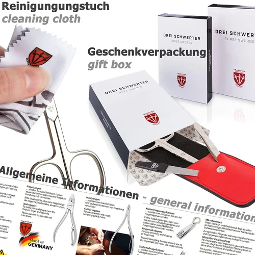 Miniatura 7 de 3 Swords Germany - Juego de 10 piezas de manicura y pedicura de calidad de marca para cuidado profesional de uñas de dedos y pies, pinzas