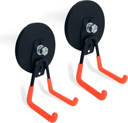 TSUYA Ganchos magnéticos fuertes, ganchos magnéticos de garaje de 45 libras, ganchos de utilidad resistentes para colgar herramientas de patio,