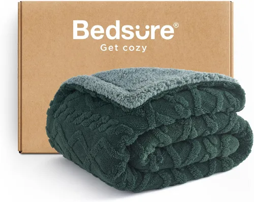 Miniatura 10 de Bedsure Gentlesoft - Manta de forro polar Sherpa para sofá, mullida y acogedora manta de jacquard para mujer, regalo de Navidad, gruesa y cálida