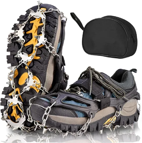 TIMINGILA - Botas de hielo de tracción para botas de senderismo, zapatos para mujeres, hombres y niños, agarre de nieve de tracción para senderismo,