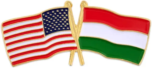 Miniatura 52 de PinMart Pin de solapa esmaltado con bandera de la amistad cruzada de Estados Unidos y el mundo