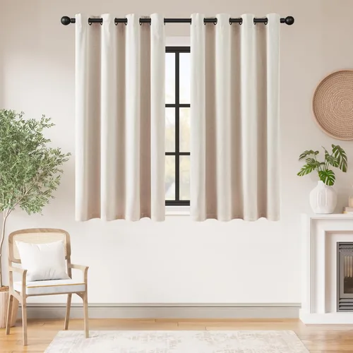 Miniatura 34 de jinchan Cortinas de 108 pulgadas Mezcla de Lino de Lino Semi Transparentes Filtrado de Luz y Resplandor Cortinas Extra Largas para Sala de Estar