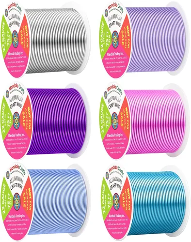 Miniatura 321 de Mandala Crafts - Alambre de aluminio anodizado de 8 calibre para hacer joyas - 9.75 m de alambre flexible negro colorido - Flexible para bonsái