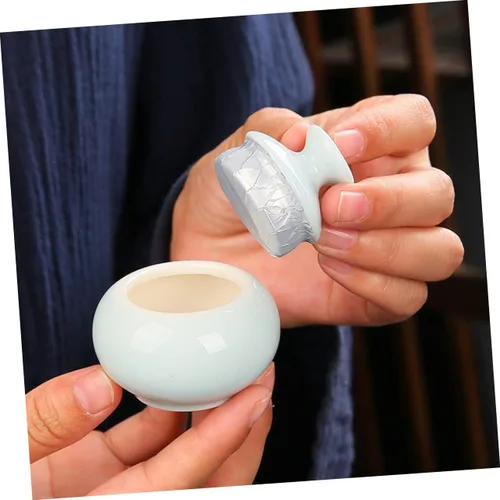 Miniatura 2 de Tarro de cerámica para crema facial de 3 piezas, contenedor de viaje para cremas y maquillaje, tarro de almacenamiento para cuidado de la piel