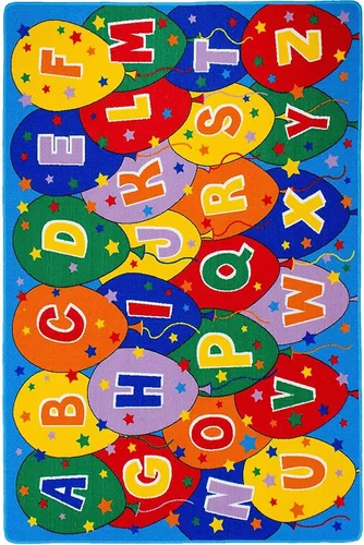Miniatura 3 de Champion Rugs Alfombra de área para niños/bebé/guardería/aula/sala de juegos. Alfabeto del ABC. Globos. Letras. Educativo. Divertido. Tapete