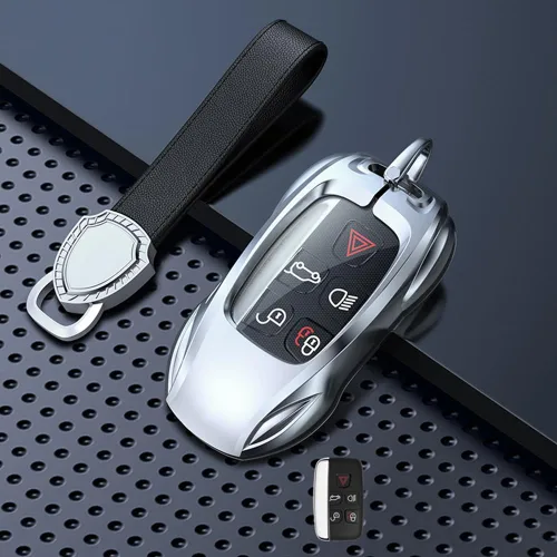 Miniatura 3 de Funda de metal de aleación de zinc para llavero de automóvil, compatible con Land Rover Range Rover Sport Discovery LR4 Smart Key Fob Cover Cover
