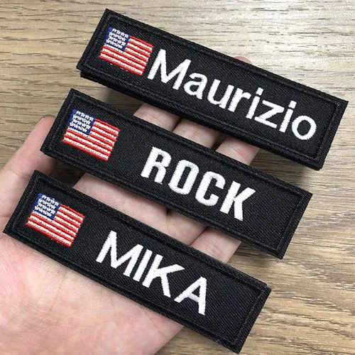Miniatura 3 de kamao Parche militar personalizado con nombre bordado de la bandera de Estados Unidos, parche con gancho y lazo para mochilas, uniforme de camisa