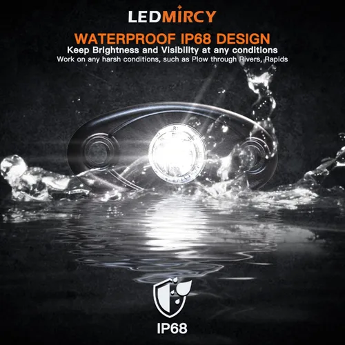 Miniatura 2 de LEDMIRCY Luces LED de roca blancas, 6 piezas para Je ep todoterreno, camiones, RZR, barco, ATV, UTV, SUV, luces de neón bajo la carrocería, Trail