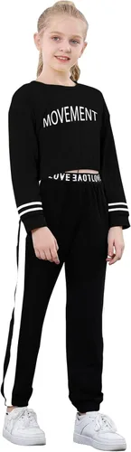 Miniatura 5 de Betusline Conjuntos de 2 piezas para niñas, lindos conjuntos de ropa de otoño e invierno, 4T-14 años